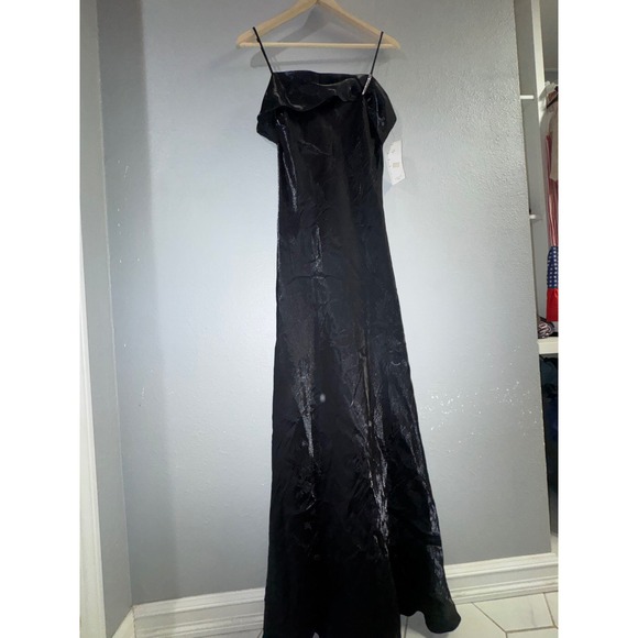 Lulu.H Paris Dresses & Skirts - Lulu.H Paris Black Metallic Shimmer Gown Rhinestone‎ Accent Prom Formal Dress 4